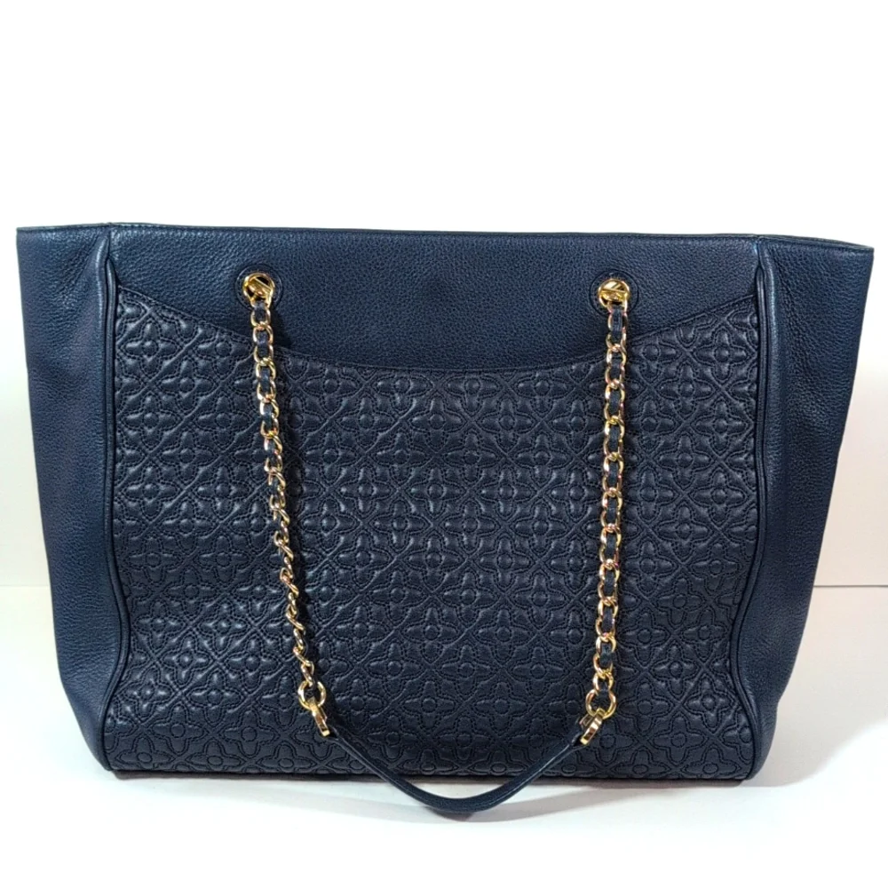 Tory Burch Bryant Tote with Matching Wallet Navy Blue - Picture 4 of 16
